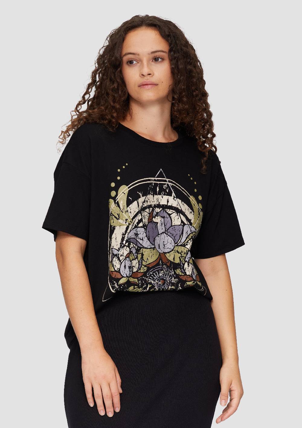 S.Oliver Print-T-Shirt Mit überschnittenen Schultern