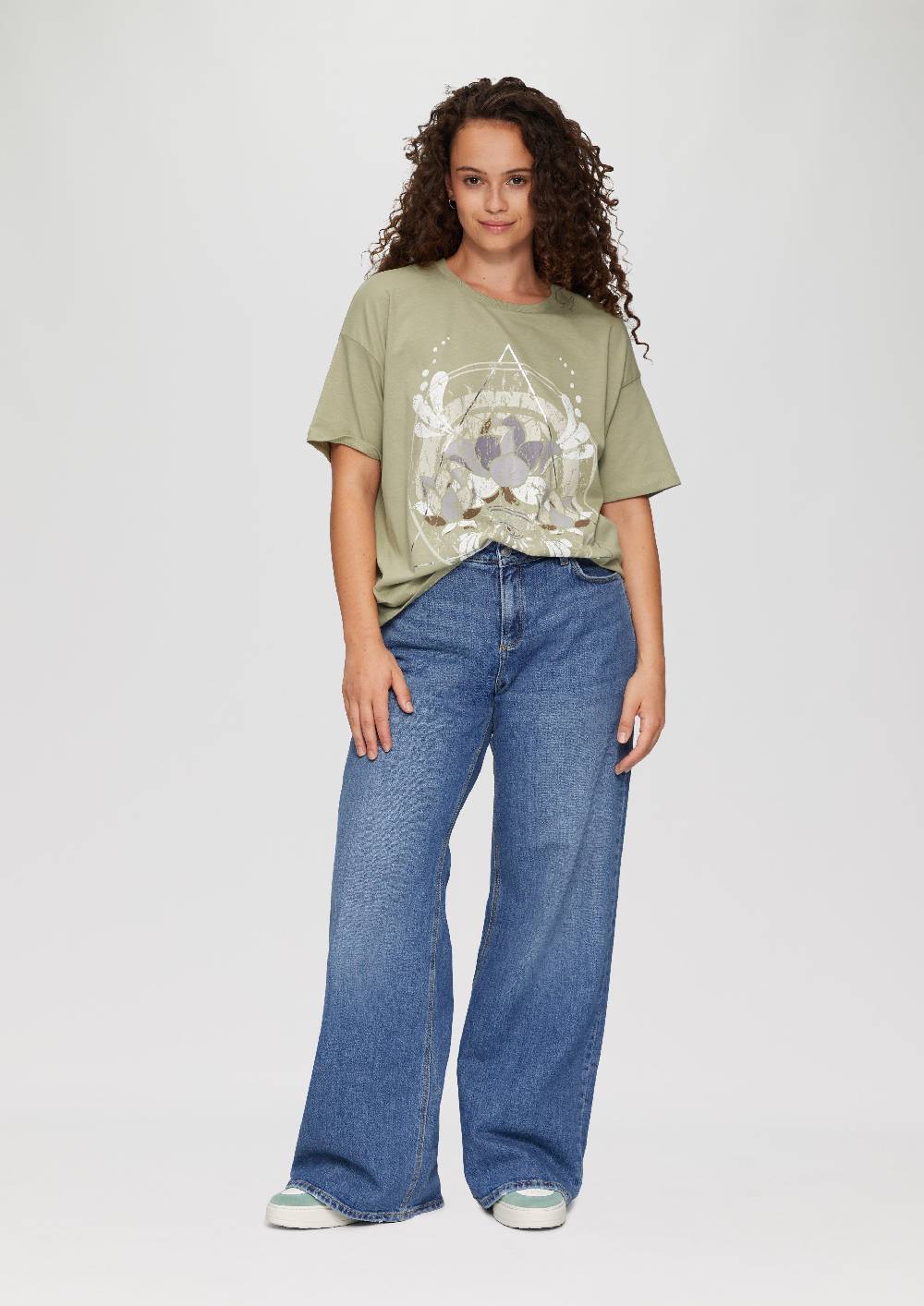 S.Oliver Print-T-Shirt Mit überschnittenen Schultern