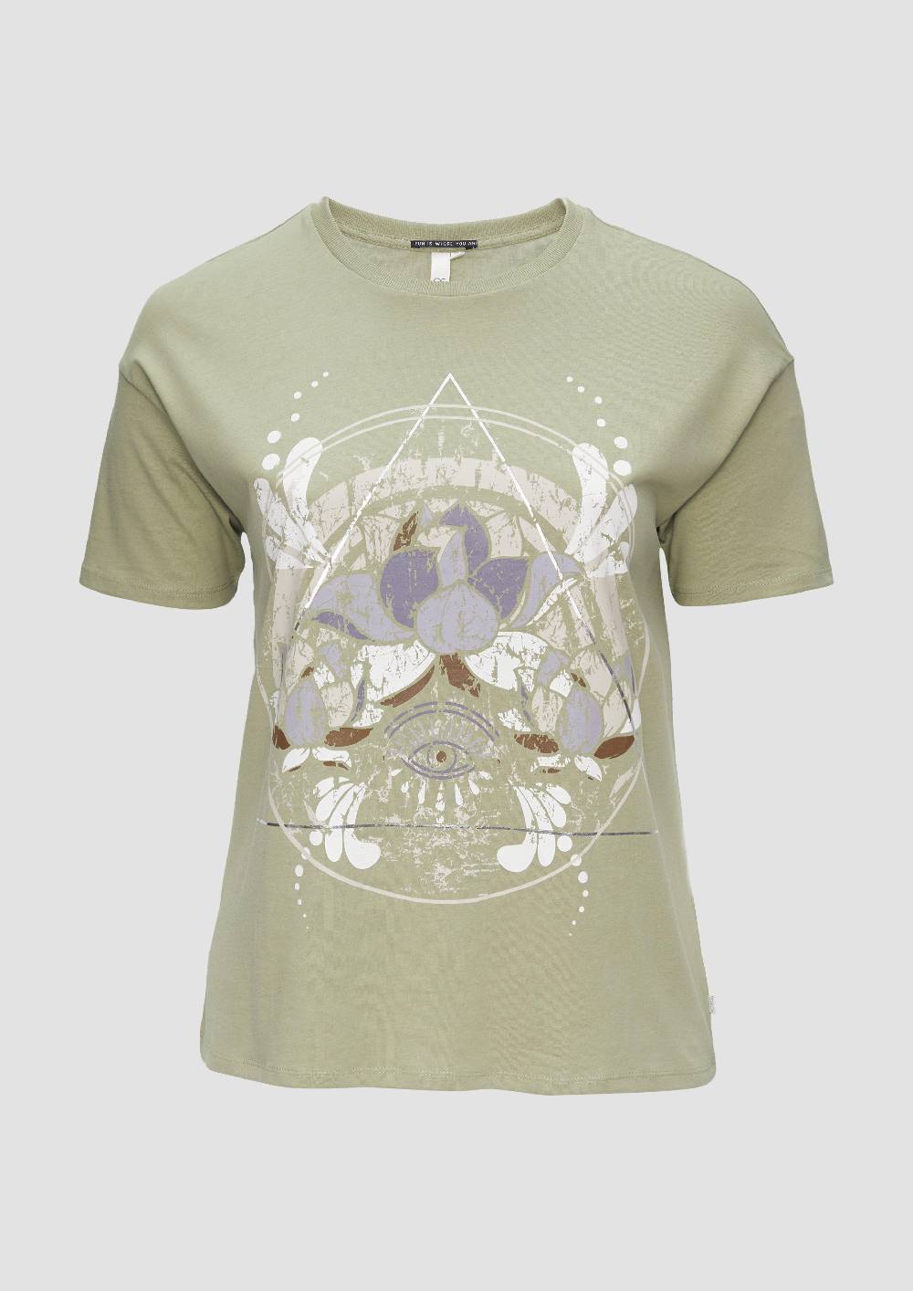 S.Oliver Print-T-Shirt Mit überschnittenen Schultern