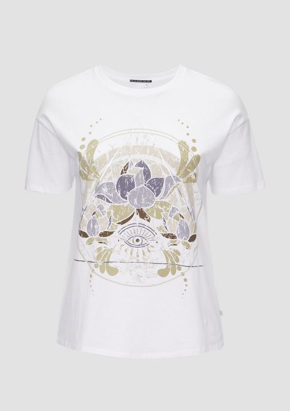 s.Oliver Print-T-Shirt mit überschnittenen Schultern