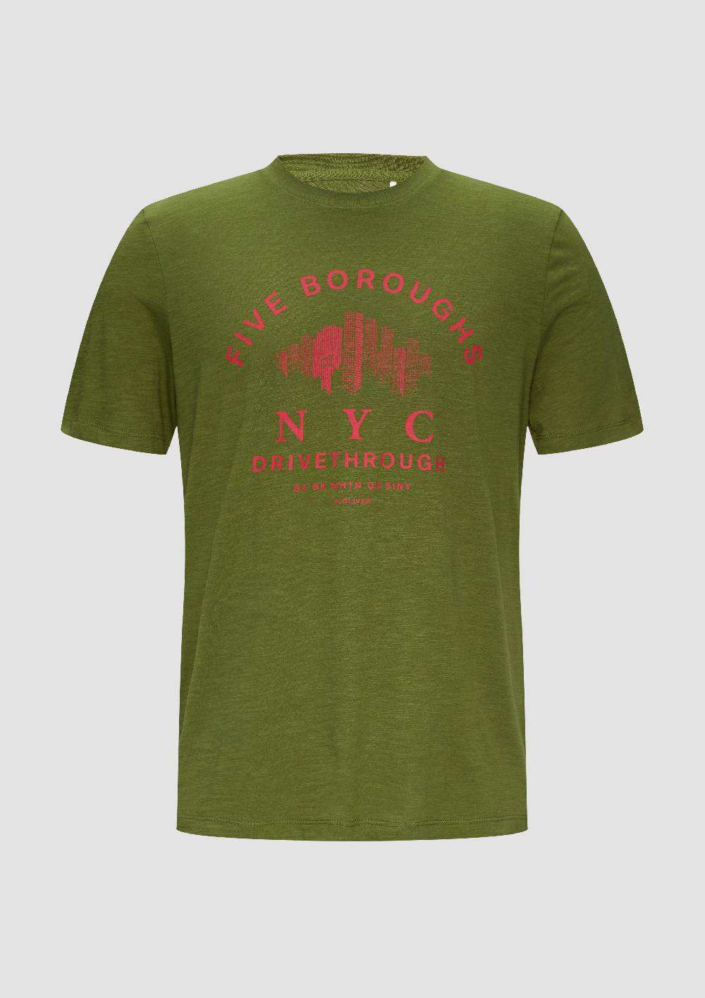 S.Oliver Printshirt Aus Baumwolle Mit Flammgarnstruktur