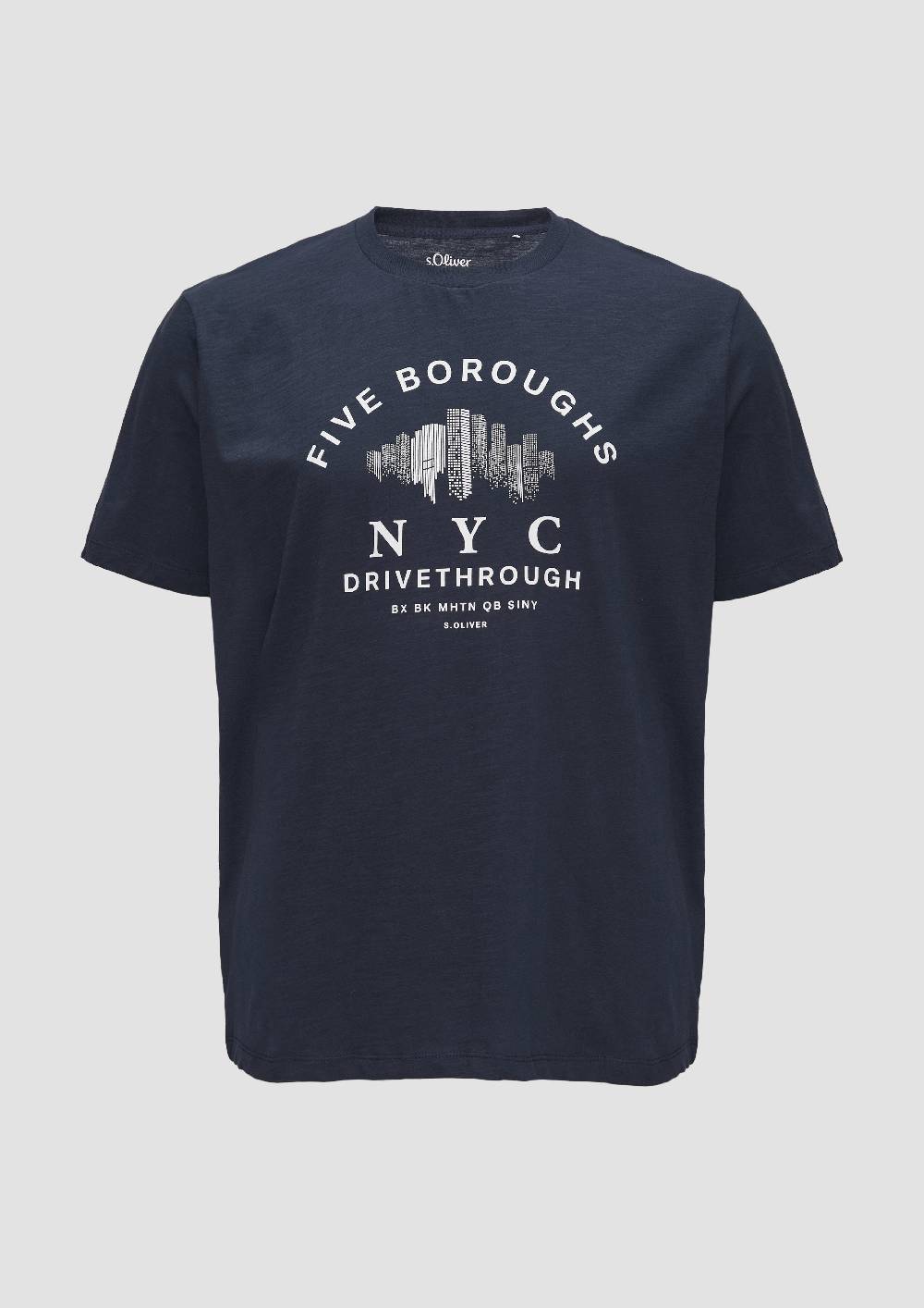 S.Oliver Printshirt Aus Baumwolle Mit Flammgarnstruktur