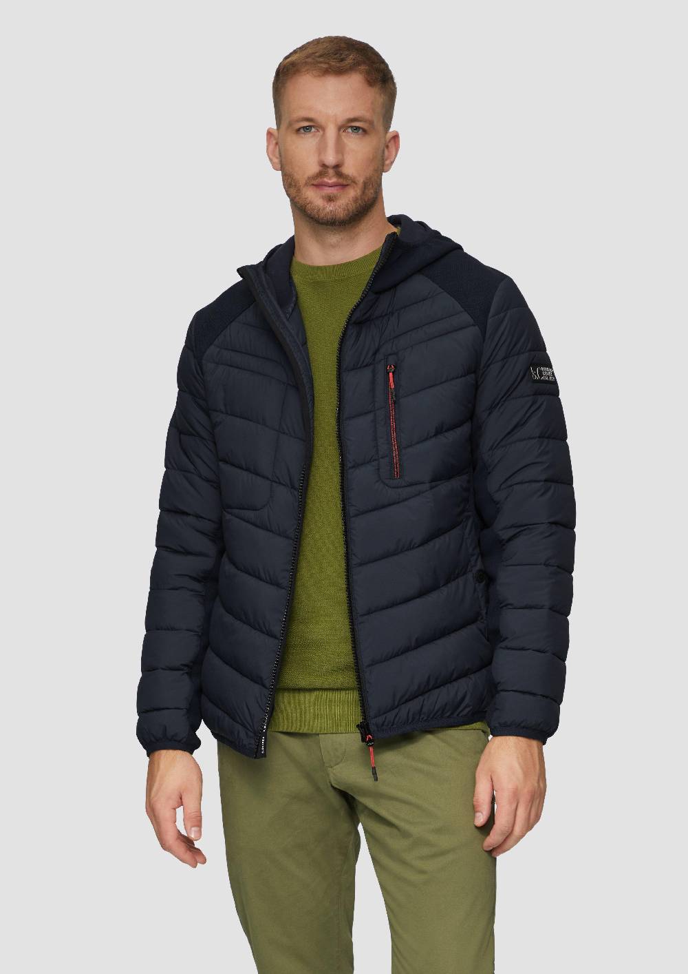 S.Oliver Pufferjacke Im Fabricmix Mit Kontrast-Details