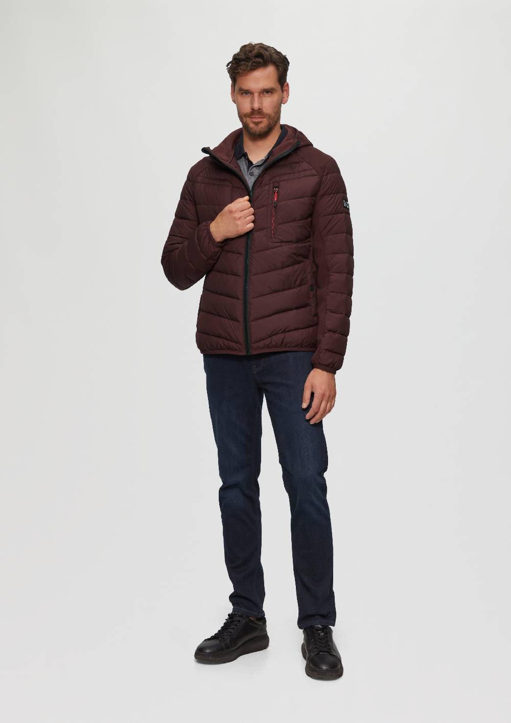 S.Oliver Pufferjacke Im Fabricmix Mit Kontrast-Details