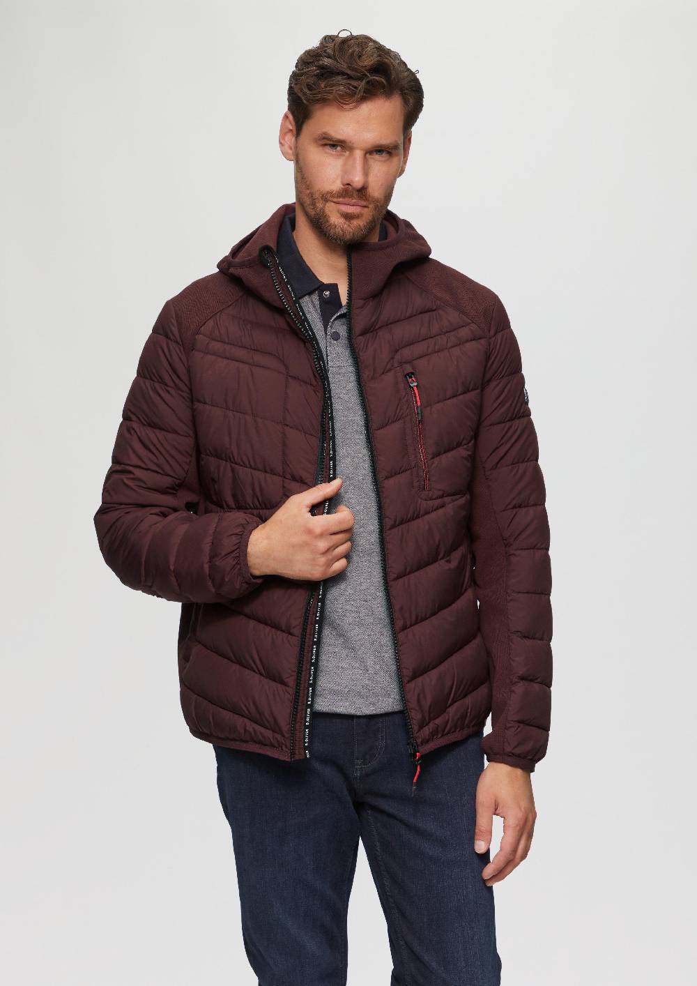 S.Oliver Pufferjacke Im Fabricmix Mit Kontrast-Details