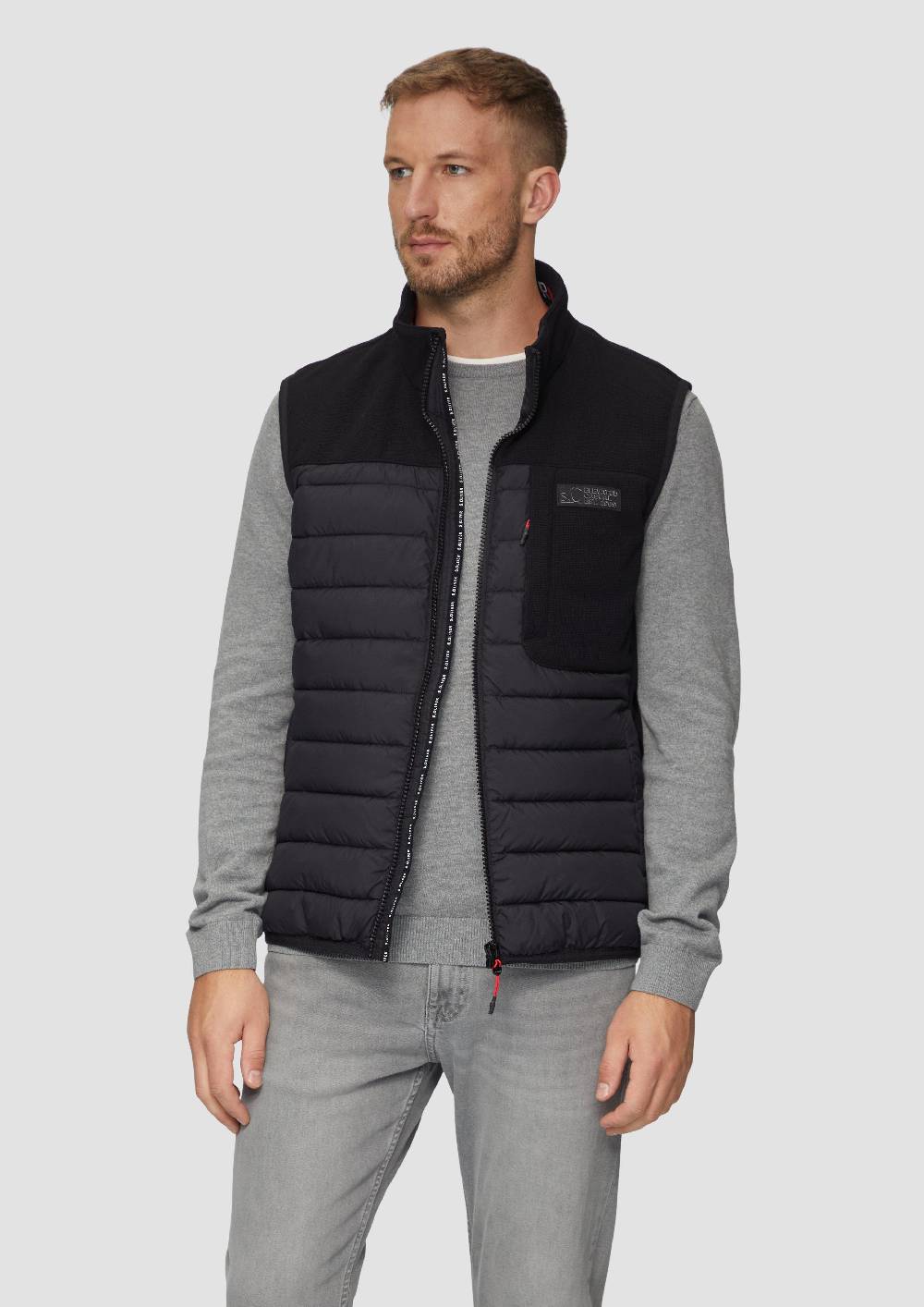 S.Oliver Pufferweste Im Fabricmix Mit Kontrast-Details