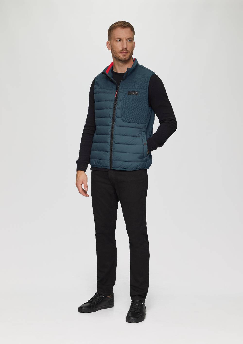 S.Oliver Pufferweste Im Fabricmix Mit Kontrast-Details