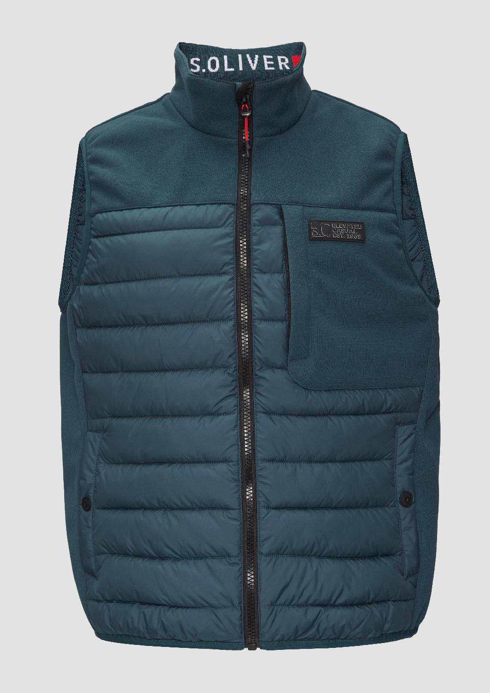 S.Oliver Pufferweste Im Fabricmix Mit Kontrast-Details