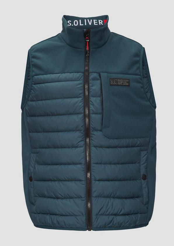 s.Oliver Pufferweste im Fabricmix mit Kontrast-Details