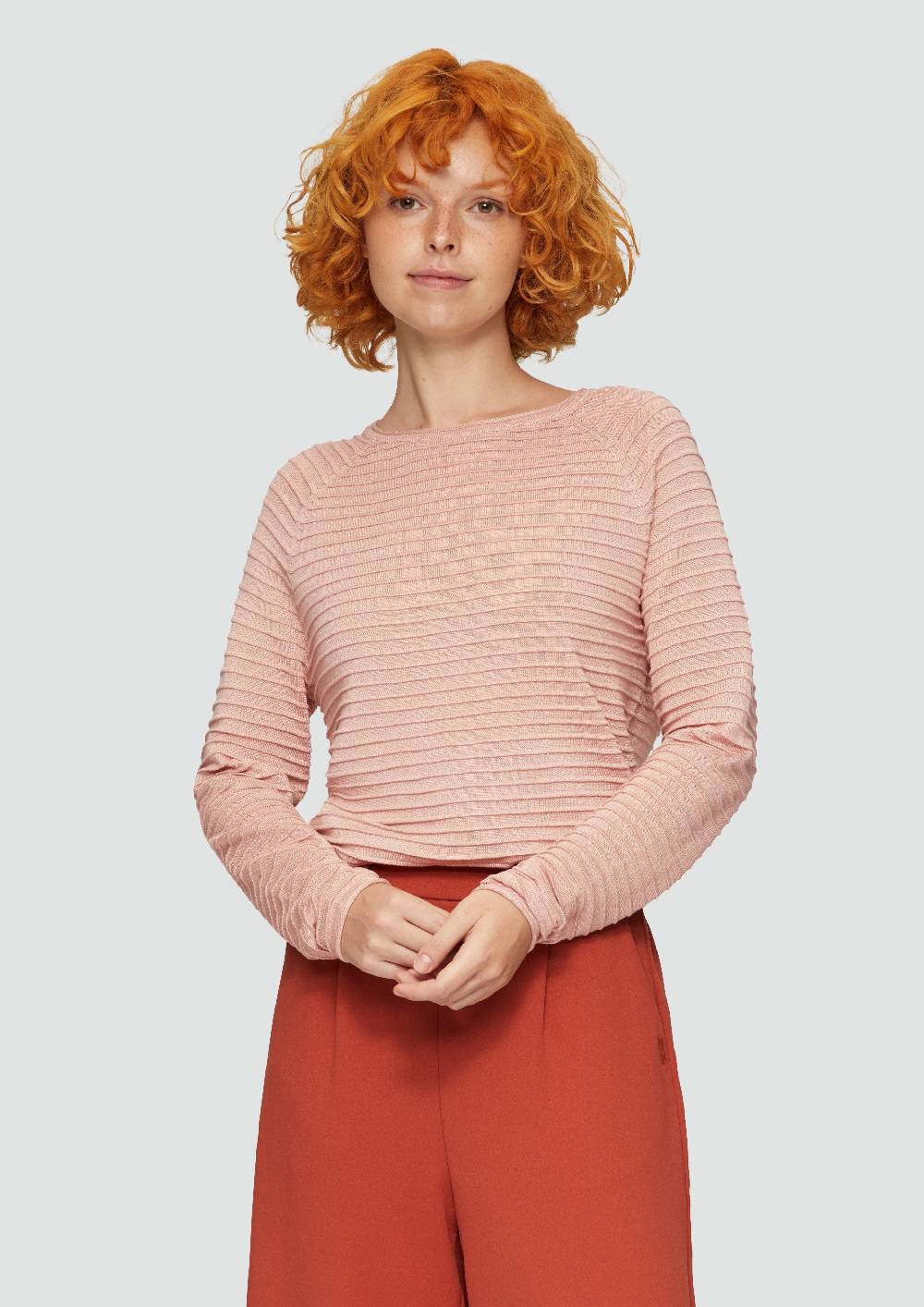 S.Oliver Pullover Mit Strukturmuster Aus Viskosemix