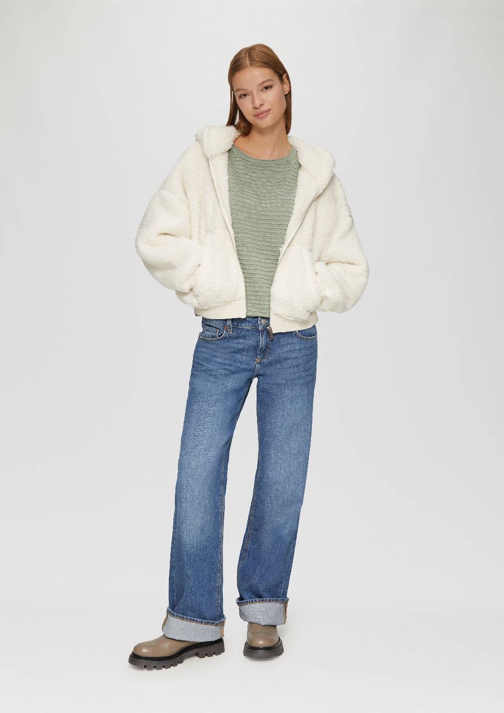 S.Oliver Pullover Mit Strukturmuster Aus Viskosemix