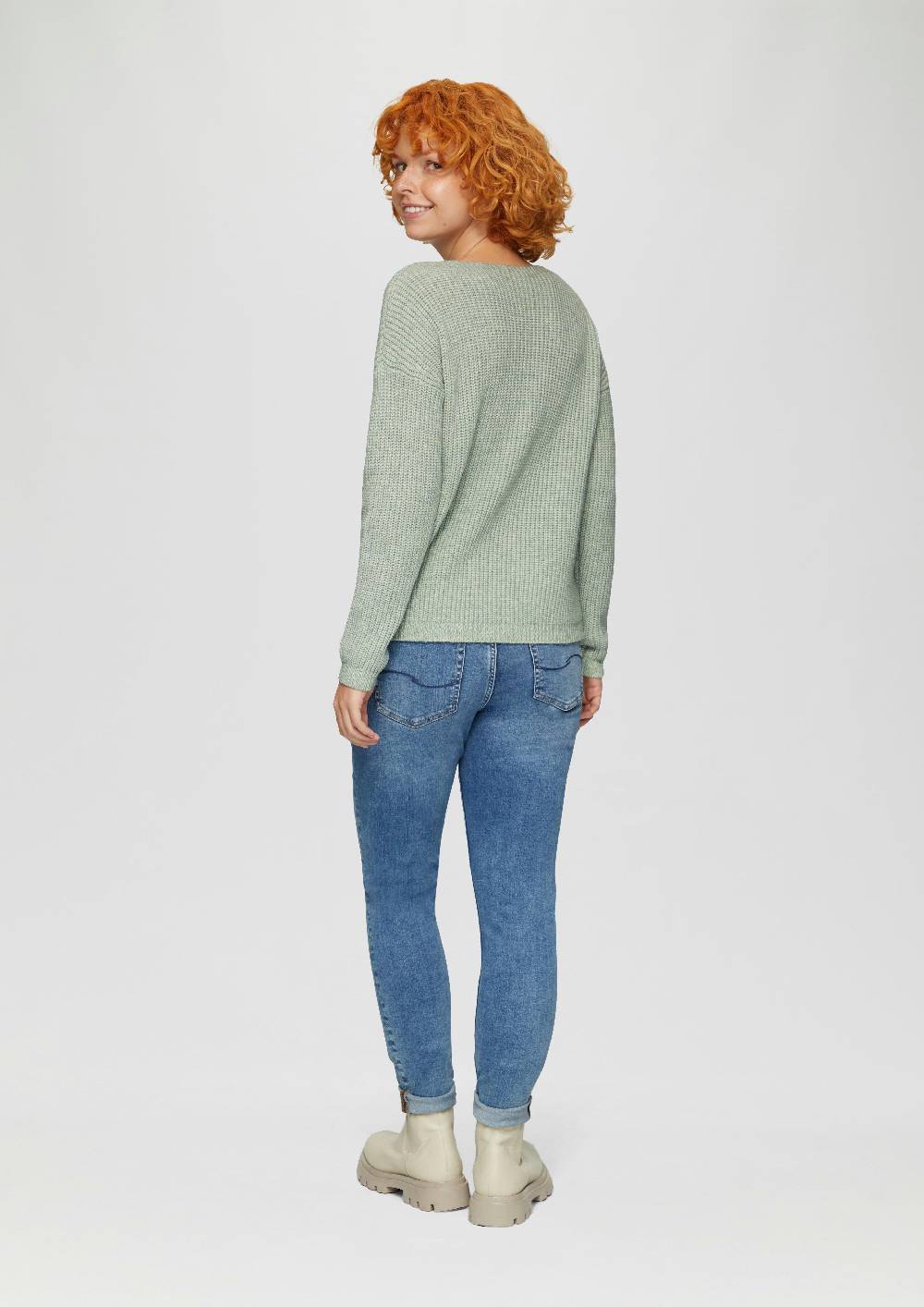 S.Oliver Pullover Mit überschnittenen Schultern In Melange-Optik