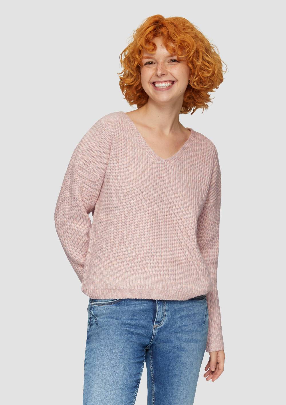 S.Oliver Pullover Mit überschnittenen Schultern In Melange-Optik