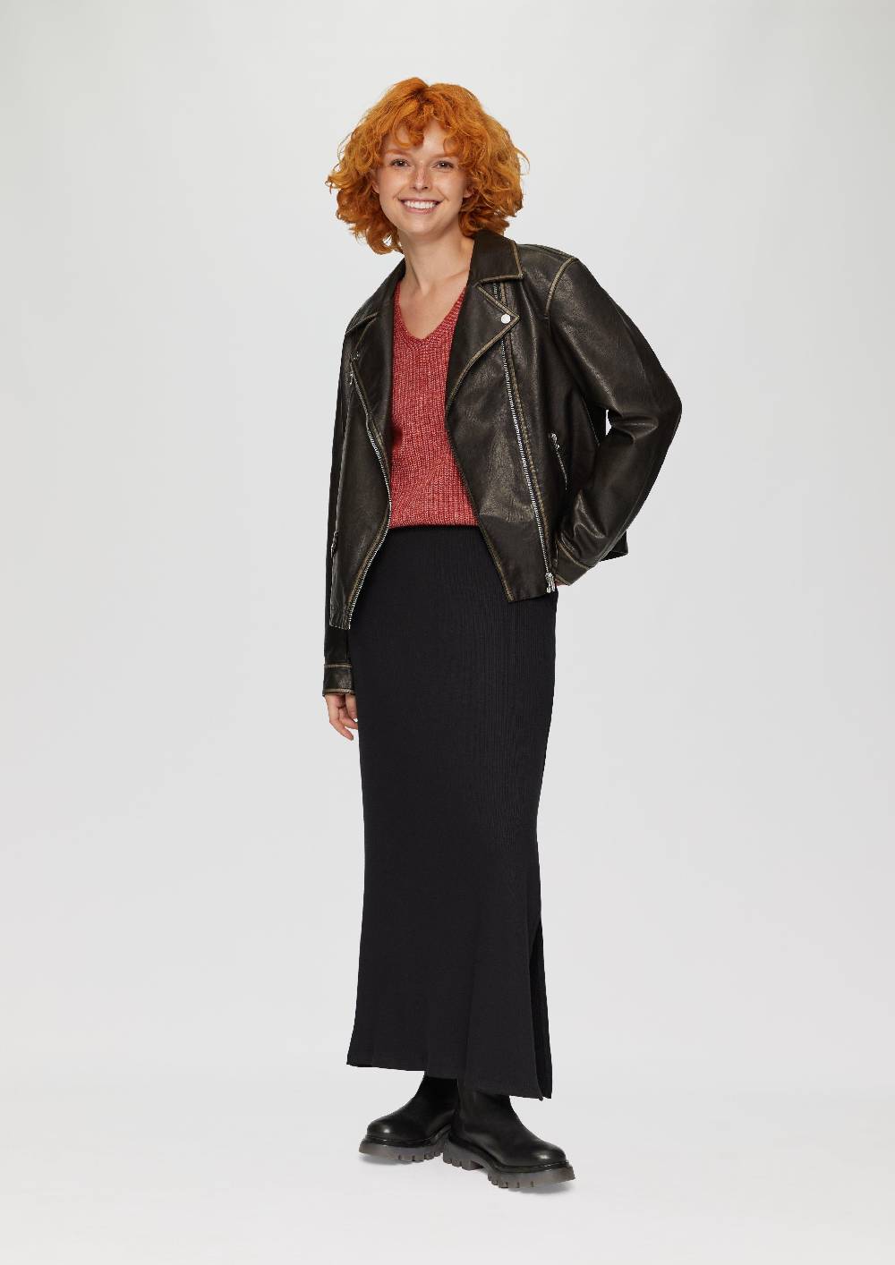 S.Oliver Pullover Mit überschnittenen Schultern In Melange-Optik