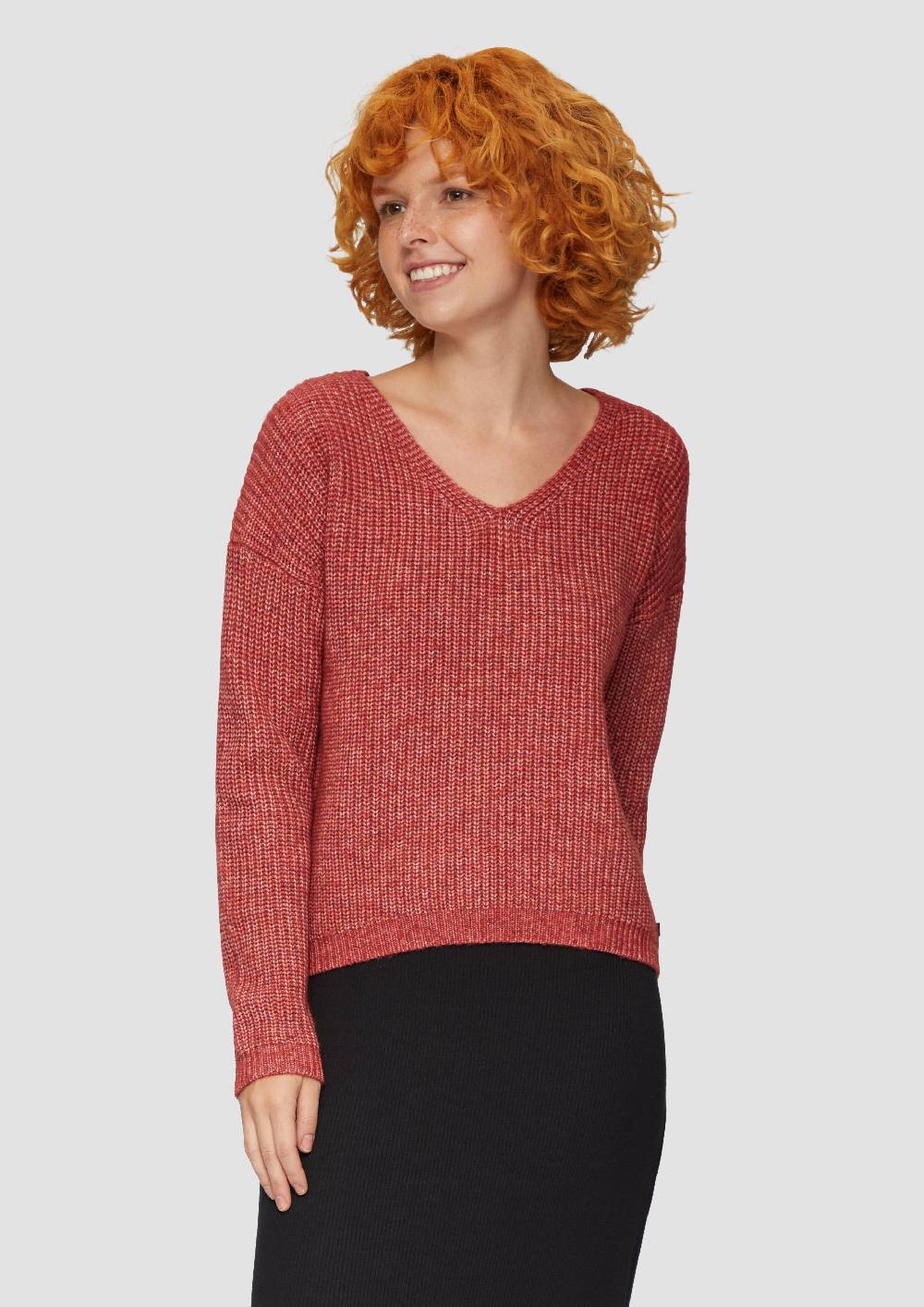 S.Oliver Pullover Mit überschnittenen Schultern In Melange-Optik