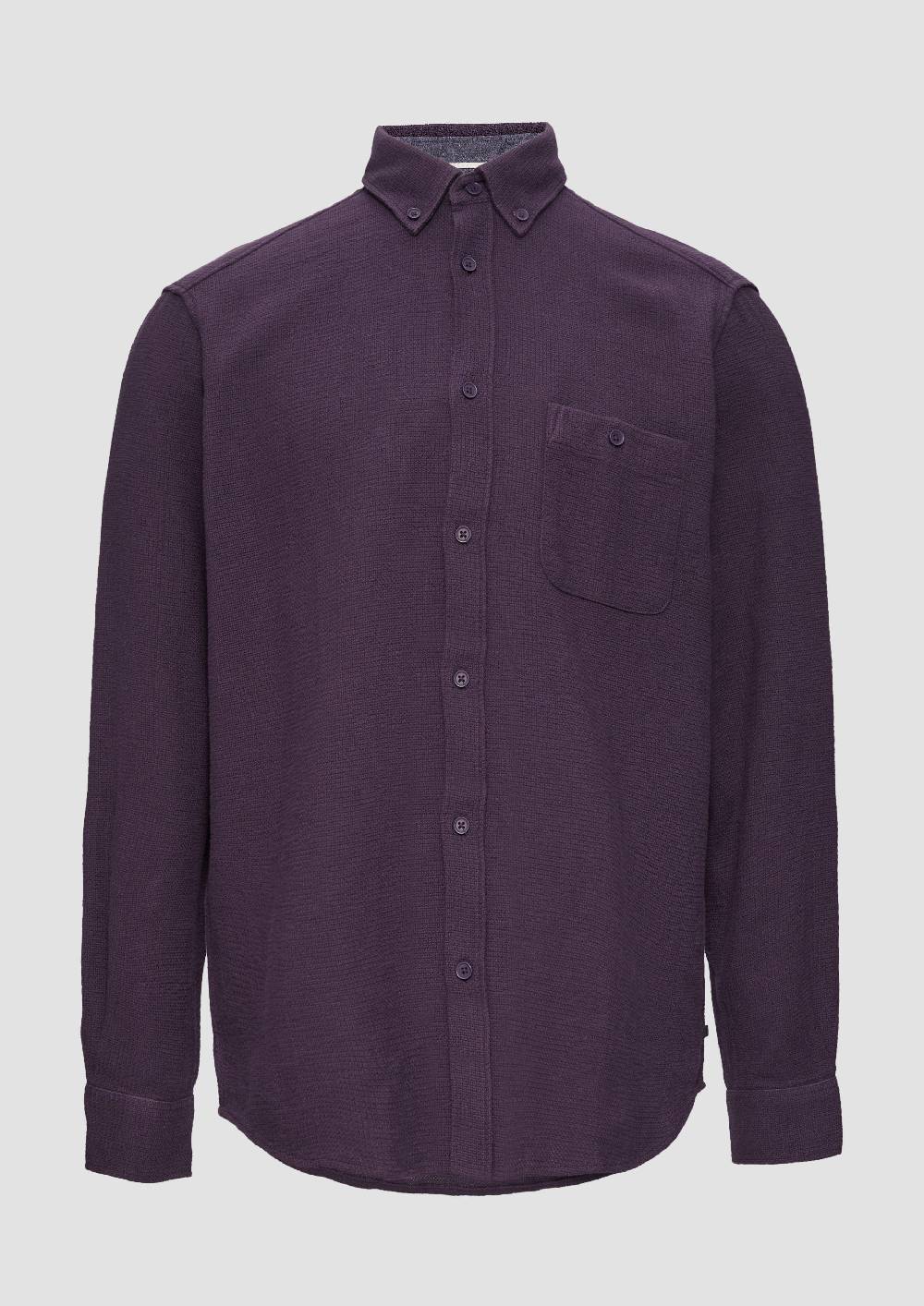 S.Oliver Regular Fit: Button-down-Hemd Aus Strukturware