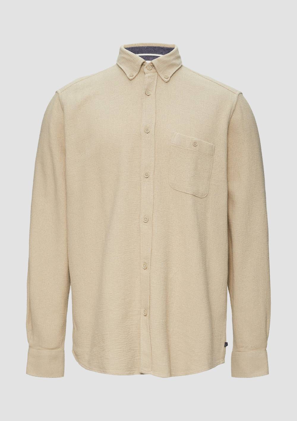 S.Oliver Regular Fit: Button-down-Hemd Aus Strukturware