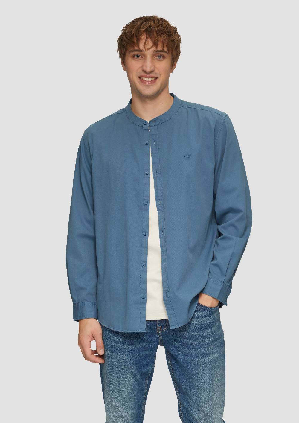 S.Oliver Regular Fit: Gewaschenes Hemd Mit Stickerei