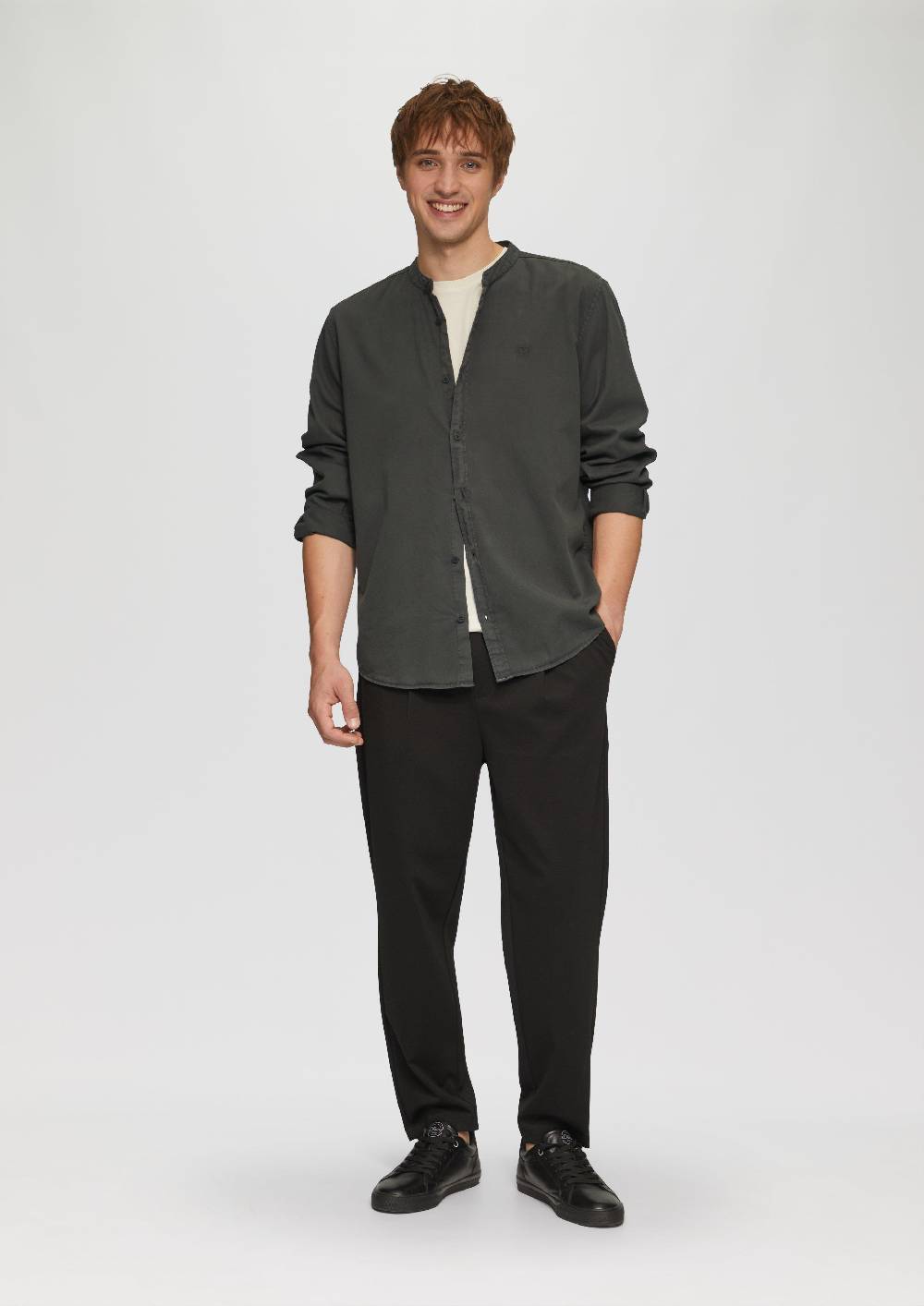 S.Oliver Regular Fit: Gewaschenes Hemd Mit Stickerei