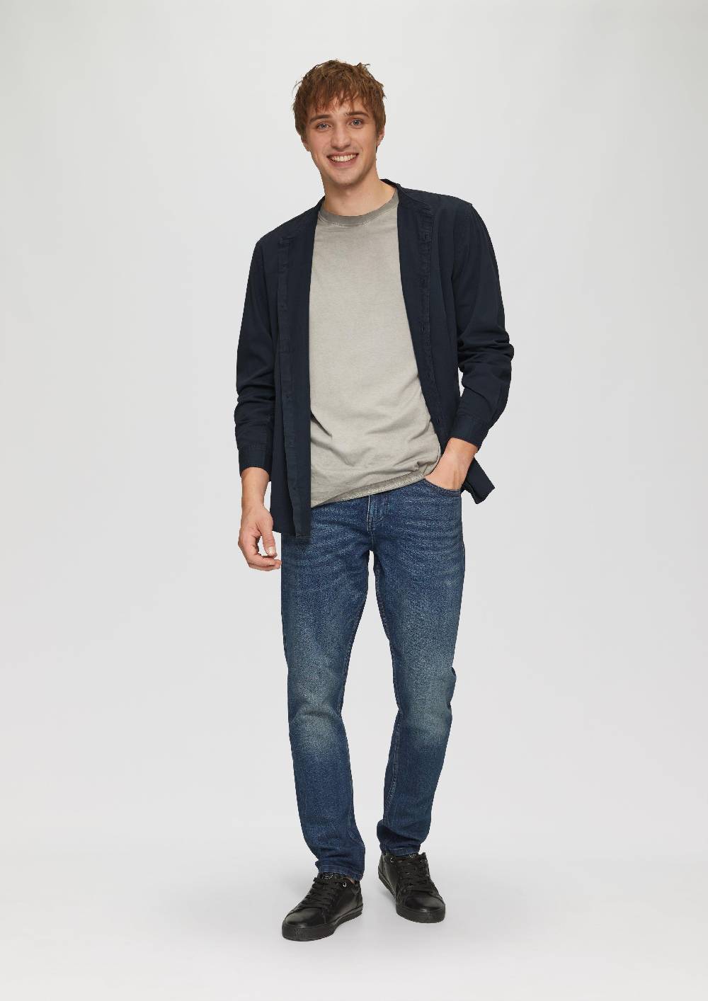 S.Oliver Regular Fit: Gewaschenes Hemd Mit Stickerei