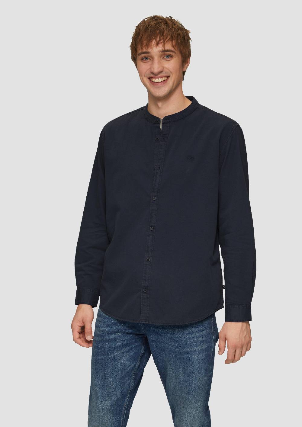 S.Oliver Regular Fit: Gewaschenes Hemd Mit Stickerei