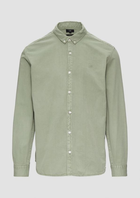 s.Oliver Regular Fit: Gewaschenes Twillhemd mit Logostickerei