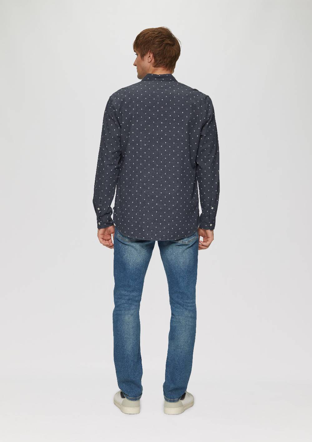 S.Oliver Regular Fit: Hemd Mit All-over-Print Und Button-Down-Kragen