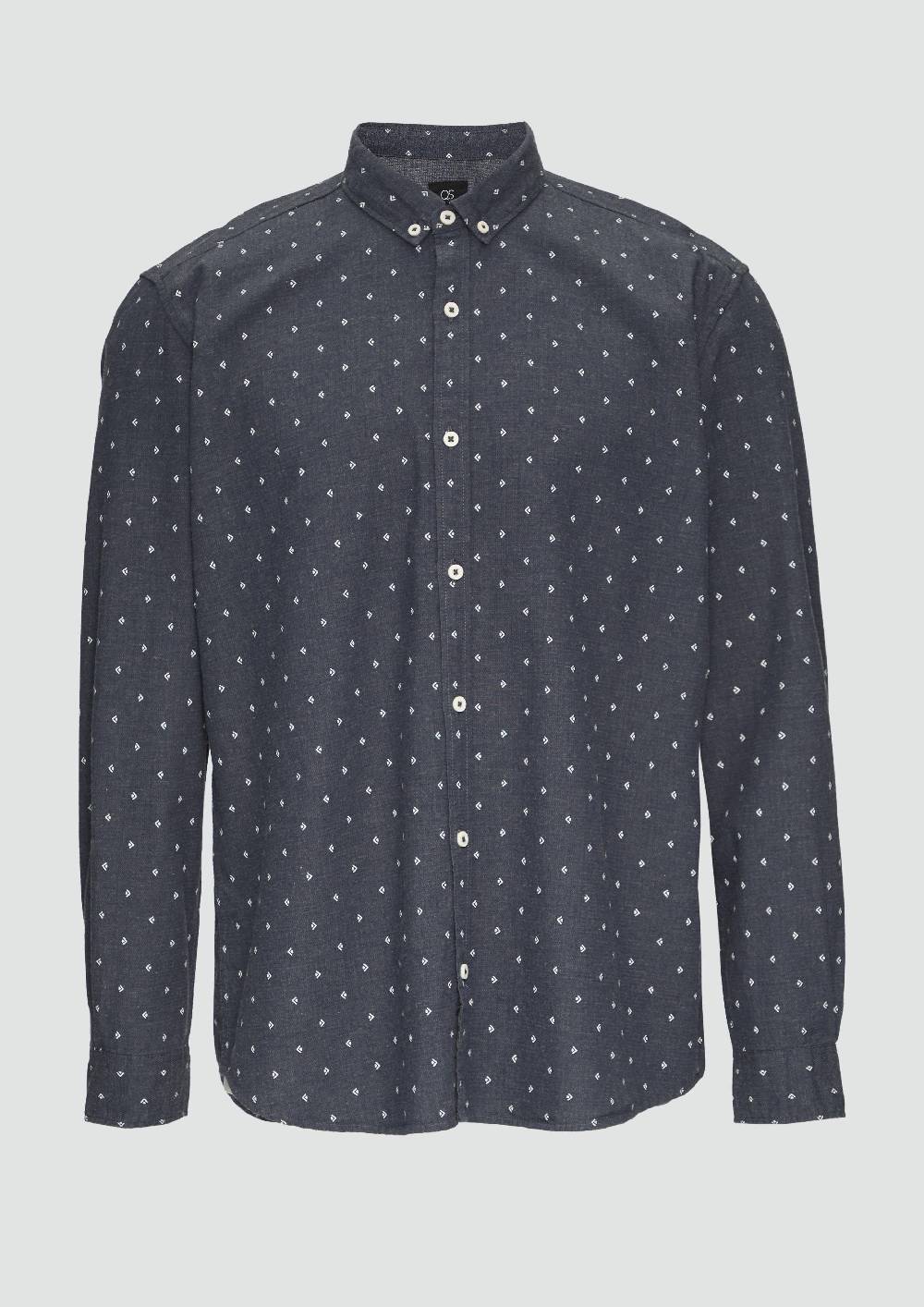 S.Oliver Regular Fit: Hemd Mit All-over-Print Und Button-Down-Kragen