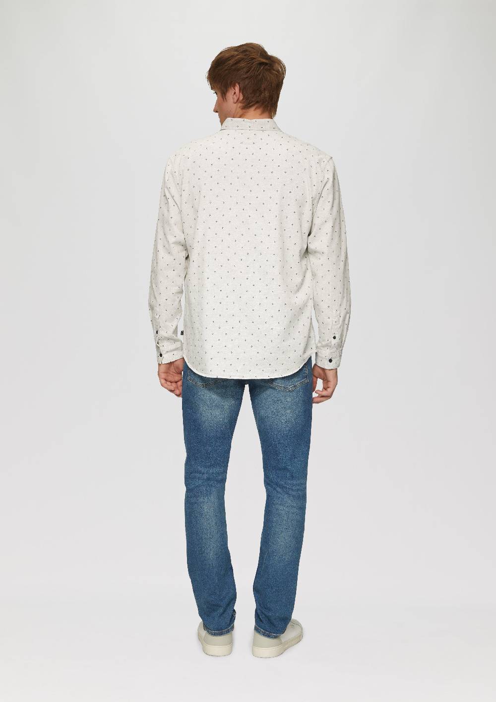 S.Oliver Regular Fit: Hemd Mit All-over-Print Und Button-Down-Kragen