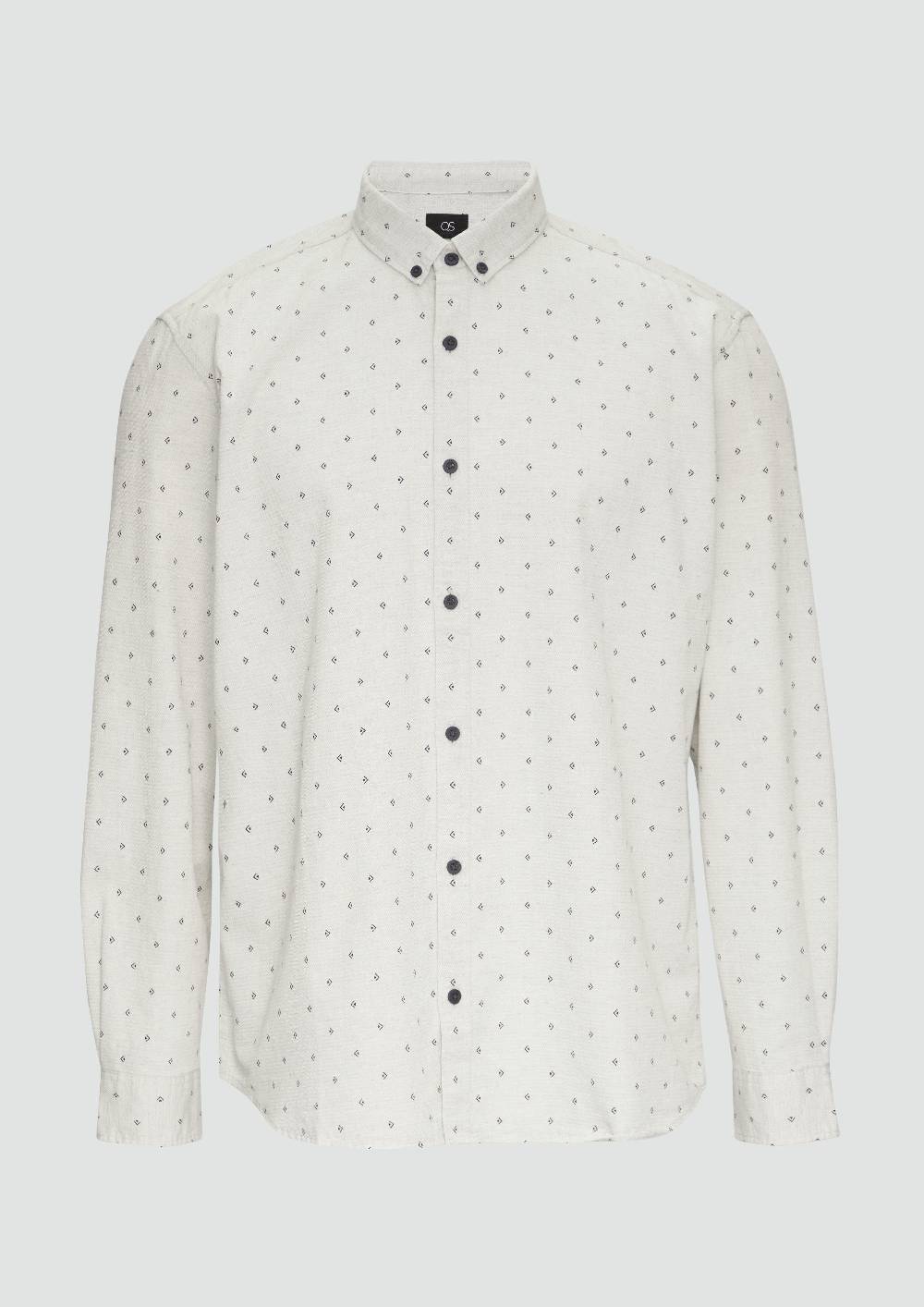 S.Oliver Regular Fit: Hemd Mit All-over-Print Und Button-Down-Kragen