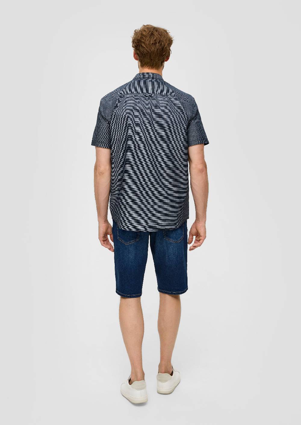 S.Oliver Regular Fit: Hemd Mit Stehkragen Aus Leichtem Strukturmaterial