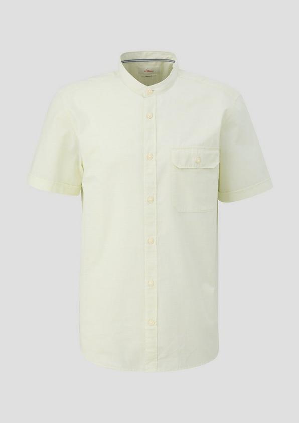 s.Oliver Regular Fit: Hemd mit Stehkragen aus leichtem Strukturmaterial