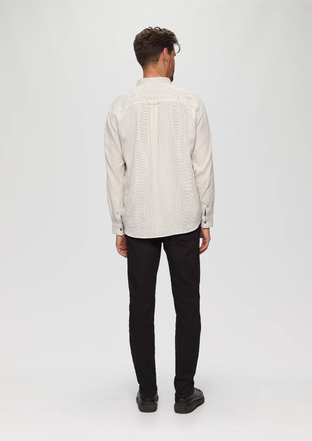 S.Oliver Regular Fit: Hemd Mit Stehkragen Und Strukurmuster