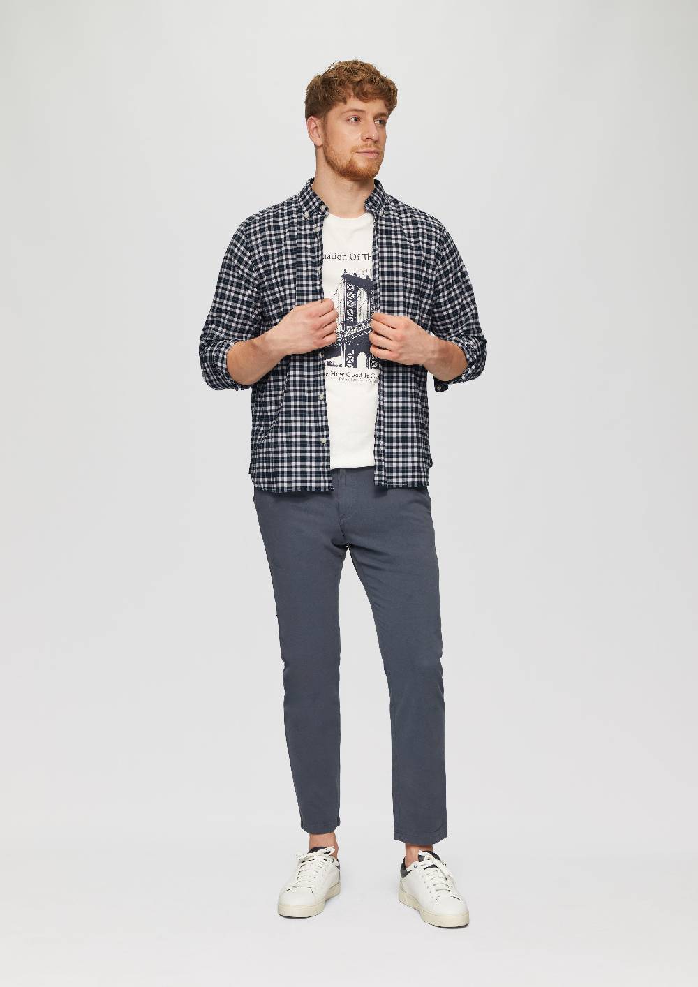 S.Oliver Regular Fit: Kariertes Hemd Mit Button-Down-Kragen