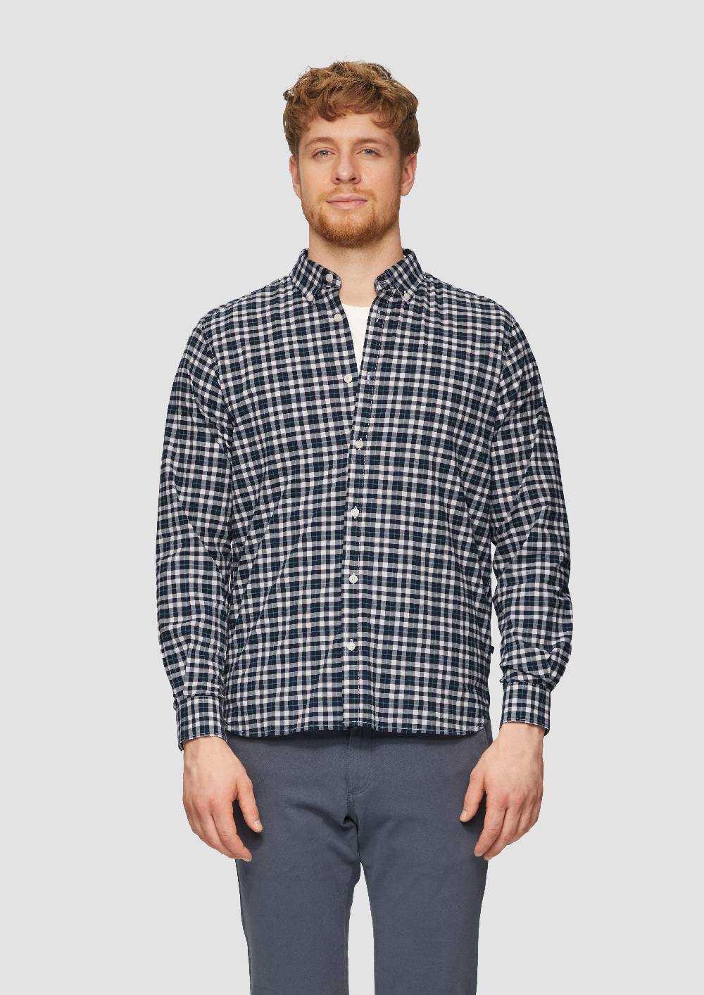 S.Oliver Regular Fit: Kariertes Hemd Mit Button-Down-Kragen
