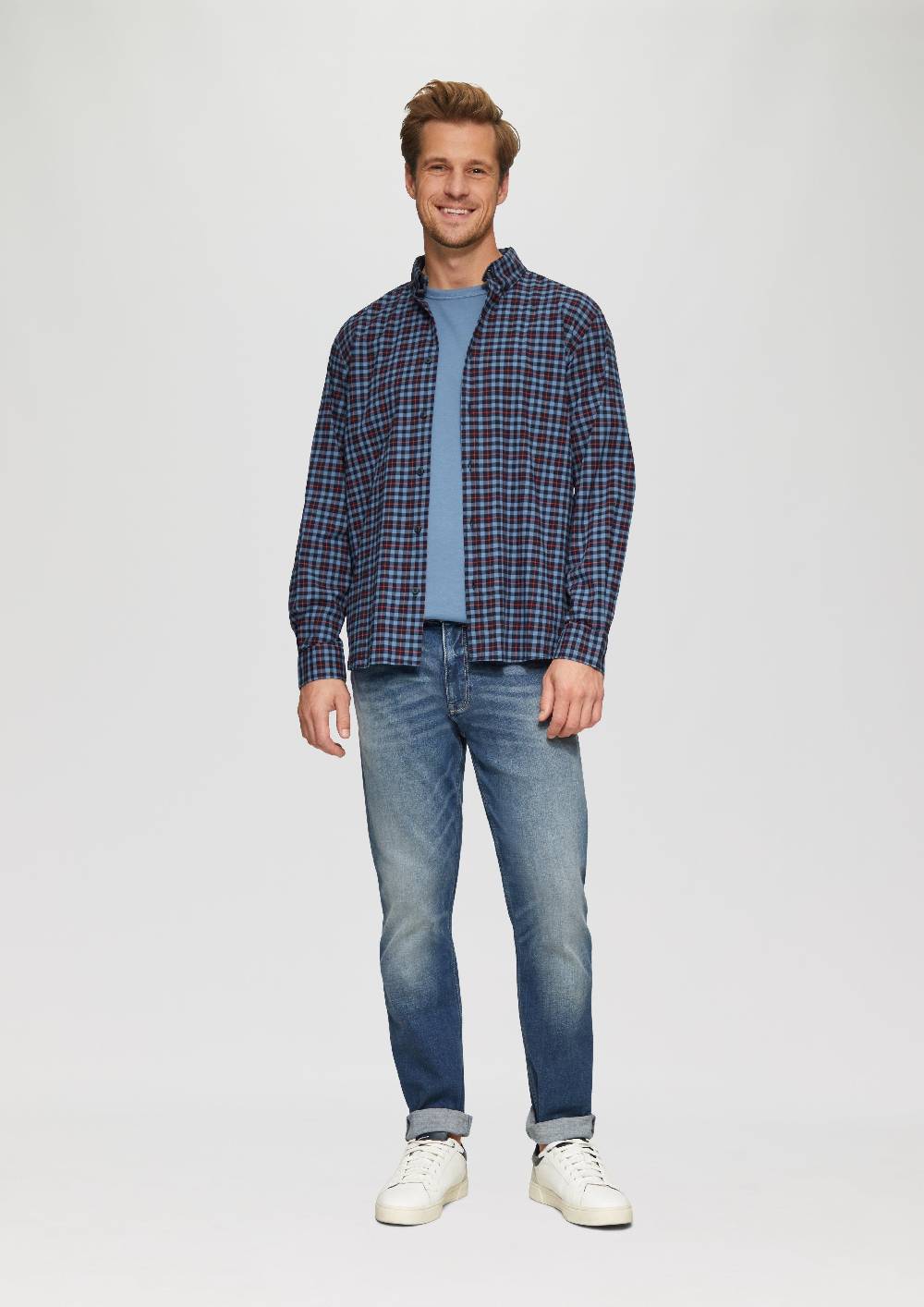 S.Oliver Regular Fit: Kariertes Hemd Mit Button-Down-Kragen