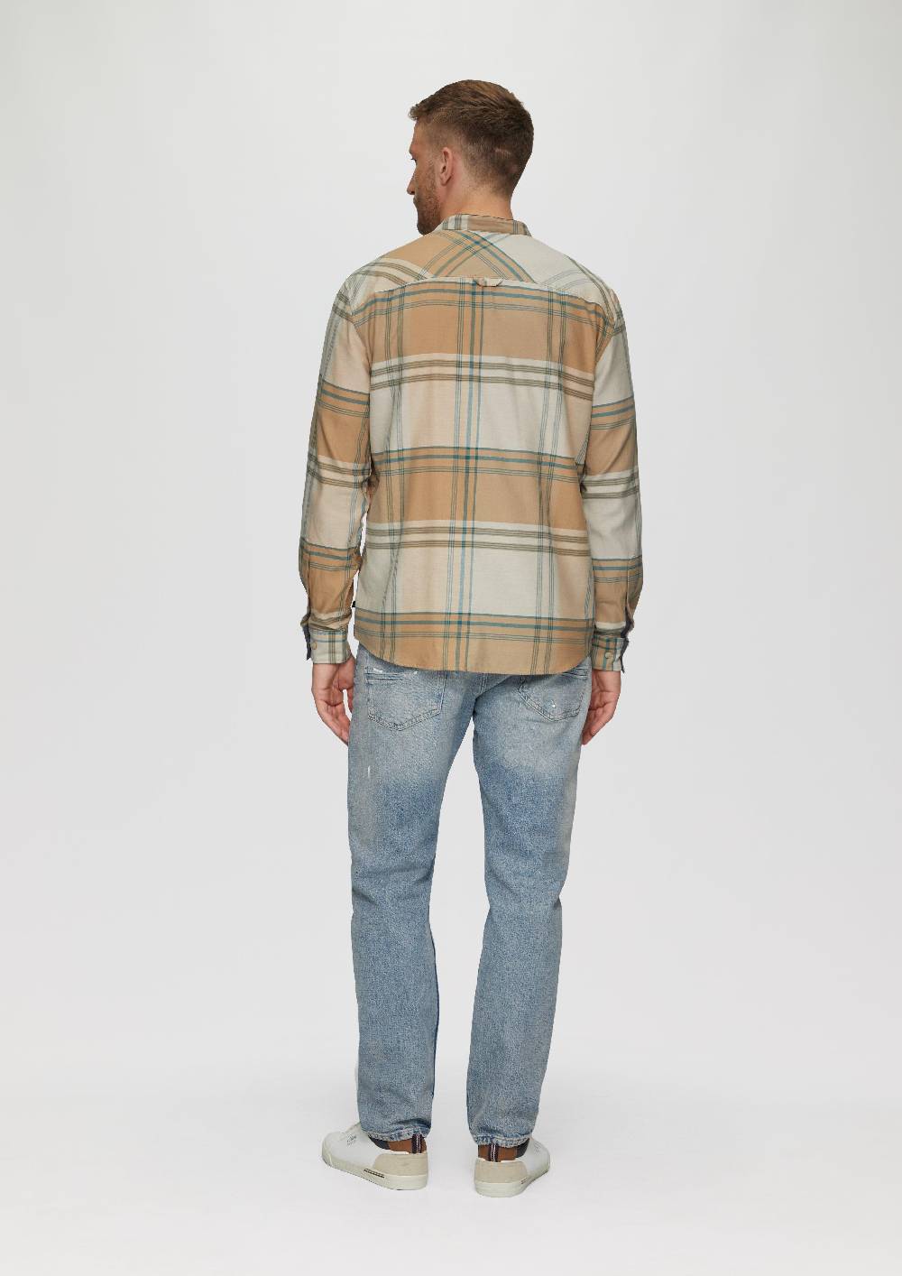 S.Oliver Regular Fit: Softes Karohemd Mit Stehkragen