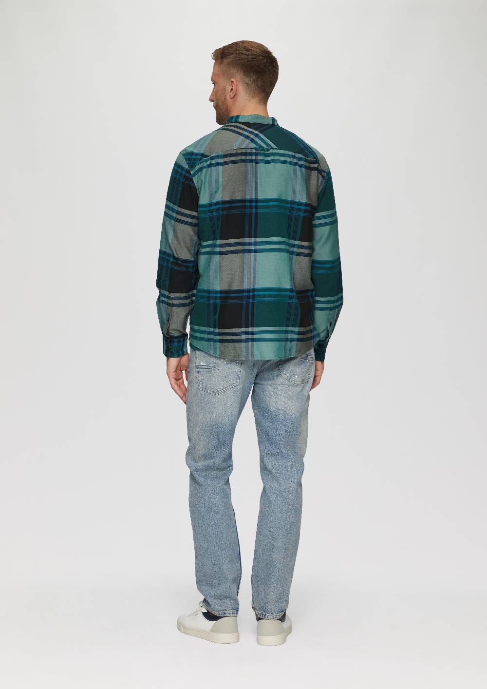 S.Oliver Regular Fit: Softes Karohemd Mit Stehkragen