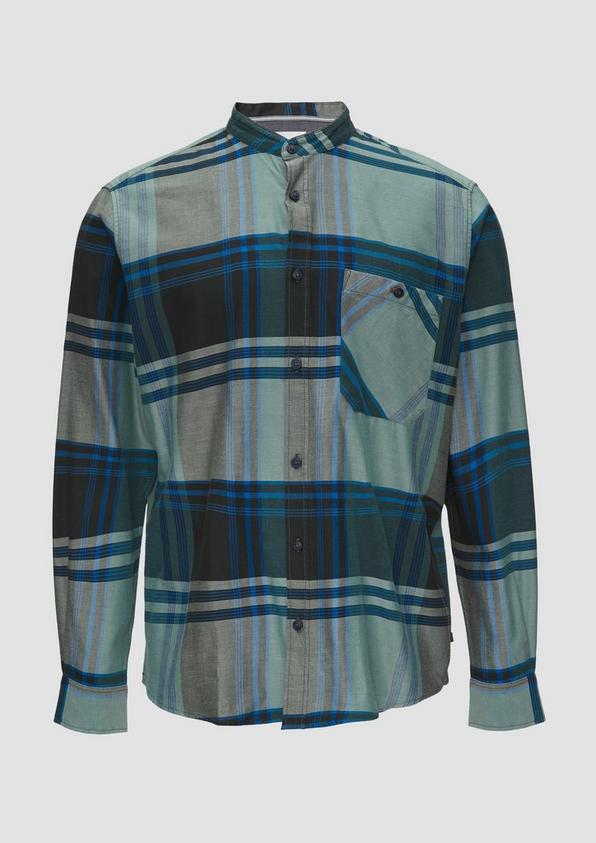 s.Oliver Regular Fit: Softes Karohemd mit Stehkragen