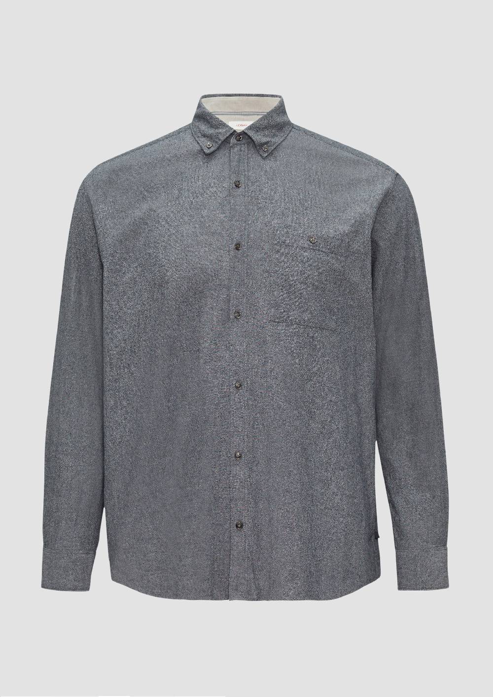 S.Oliver Regular Fit: Strukturiertes Hemd Mit Button-Down-Kragen