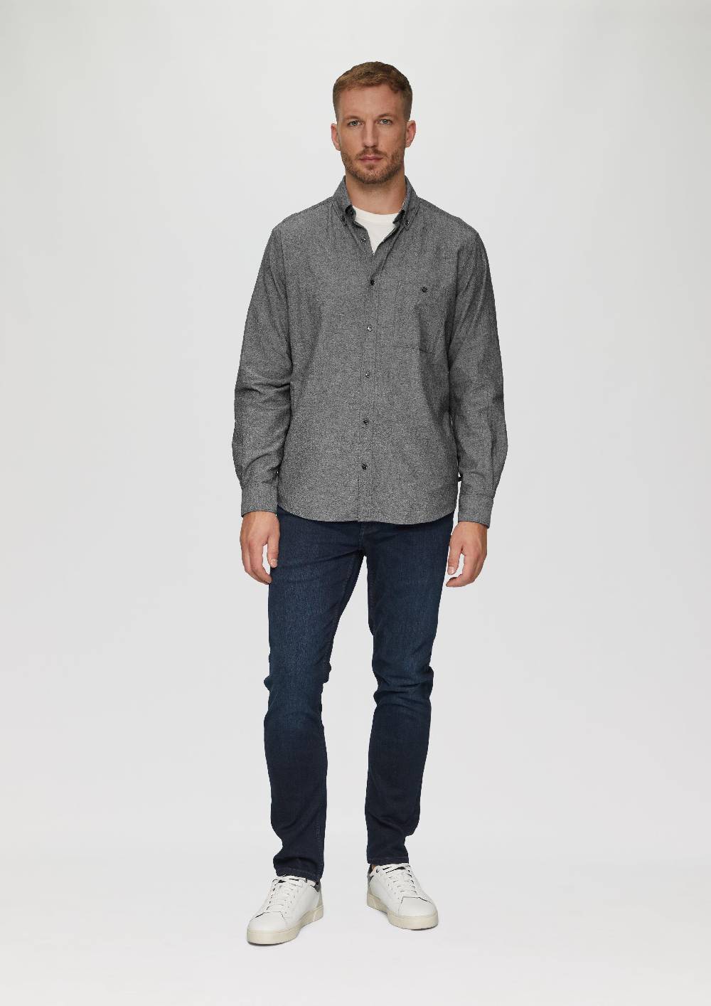 S.Oliver Regular Fit: Strukturiertes Hemd Mit Button-Down-Kragen