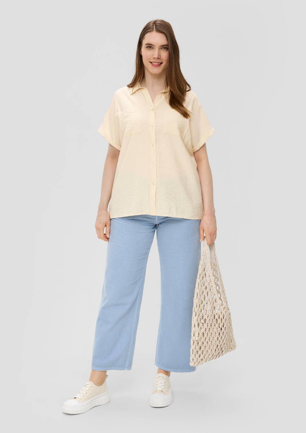 S.Oliver Relaxed Fit-Bluse Aus Viskosemix Mit Brusttaschen