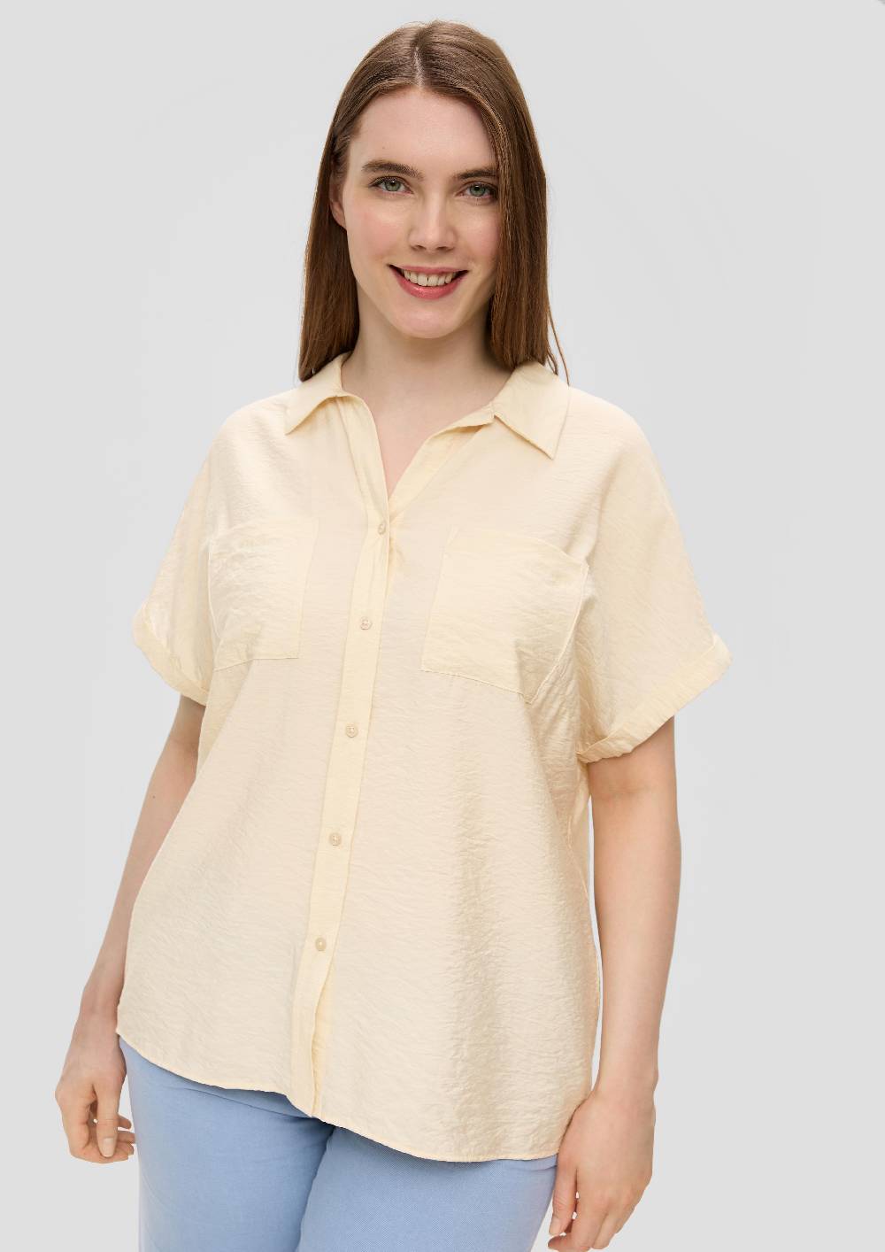 S.Oliver Relaxed Fit-Bluse Aus Viskosemix Mit Brusttaschen