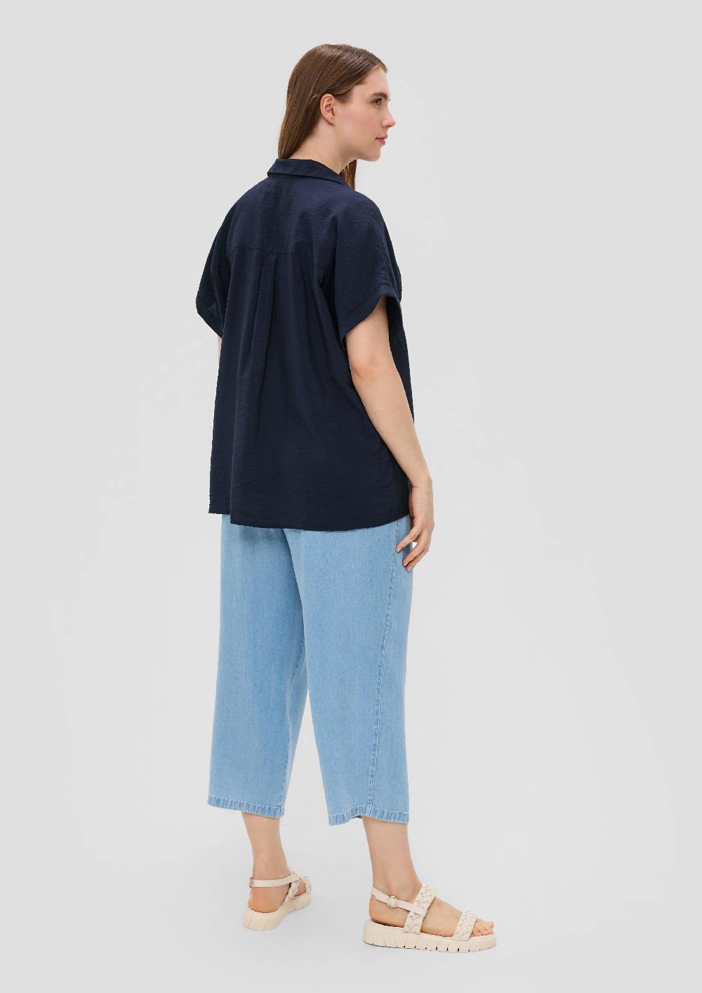 S.Oliver Relaxed Fit-Bluse Aus Viskosemix Mit Brusttaschen