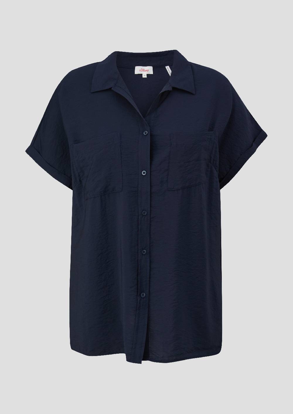 S.Oliver Relaxed Fit-Bluse Aus Viskosemix Mit Brusttaschen