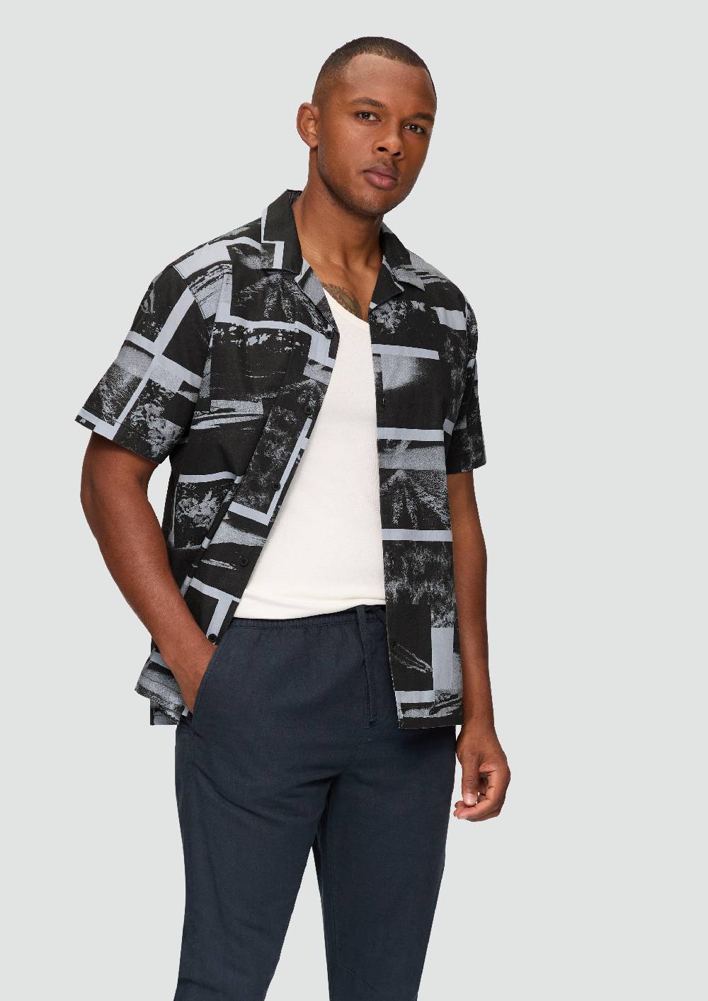 S.Oliver Resorthemd Aus Baumwolle Mit All-over-Print