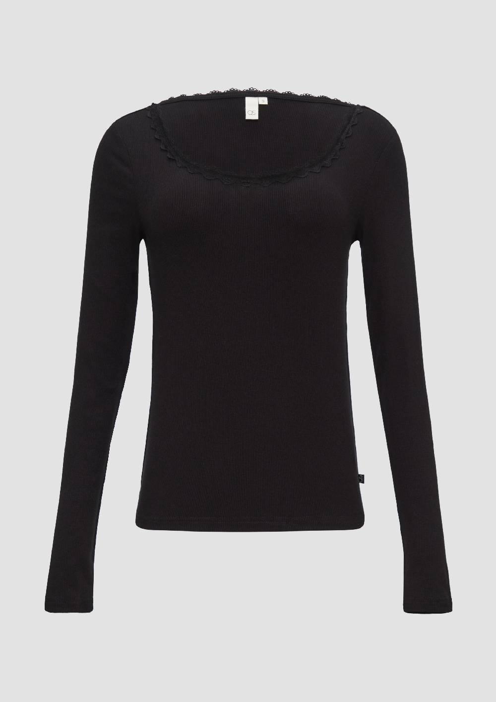 S.Oliver Rippshirt Aus Viskosemix Mit Spitzendetail