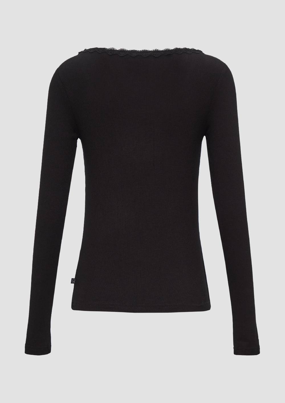 S.Oliver Rippshirt Aus Viskosemix Mit Spitzendetail