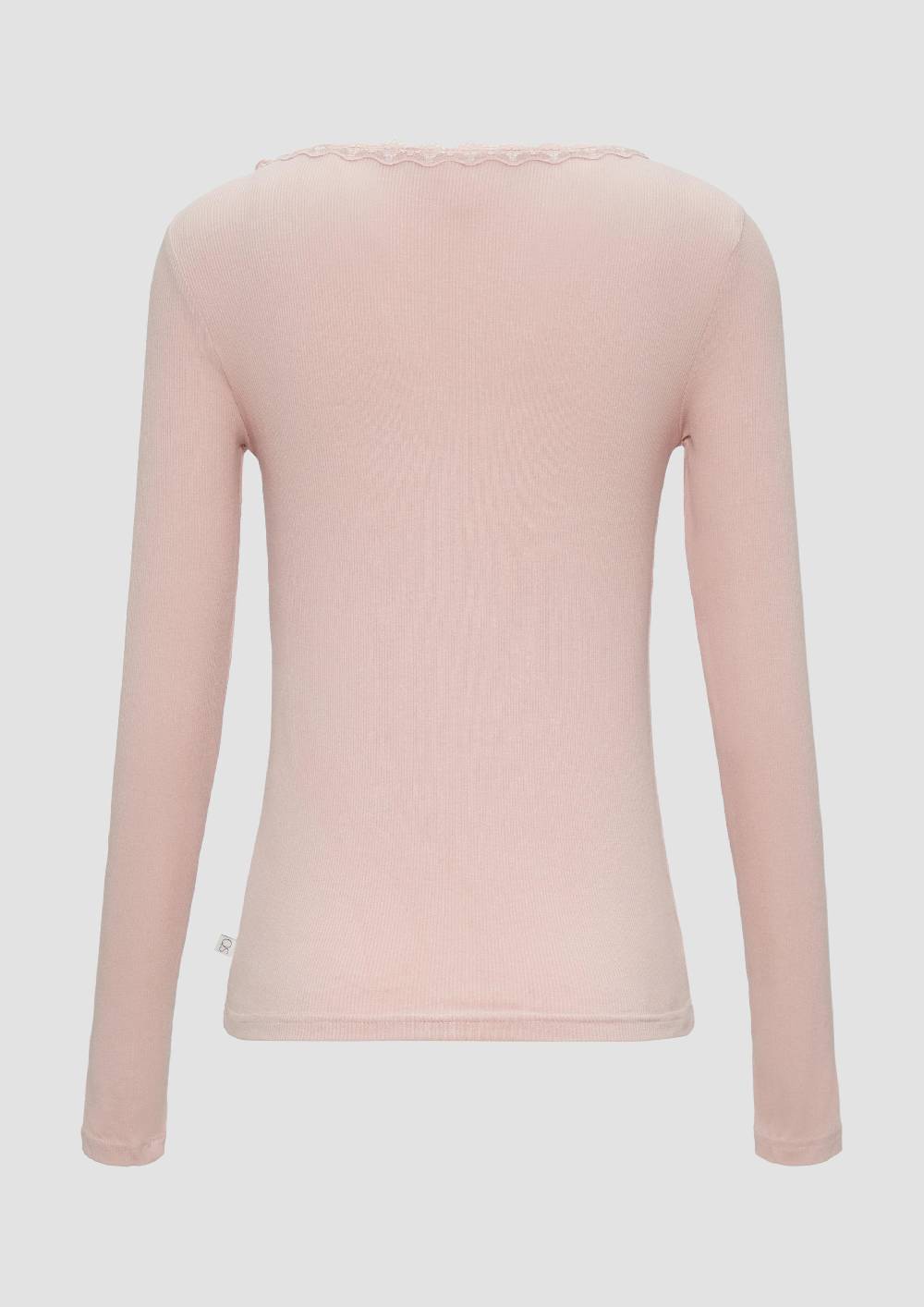 S.Oliver Rippshirt Aus Viskosemix Mit Spitzendetail