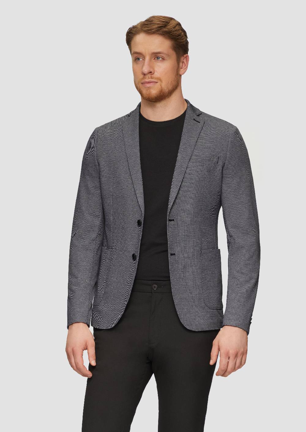 S.Oliver S.O JOGG: Anzugsakko Aus Piqué-Jersey In Zweifarbiger Optik